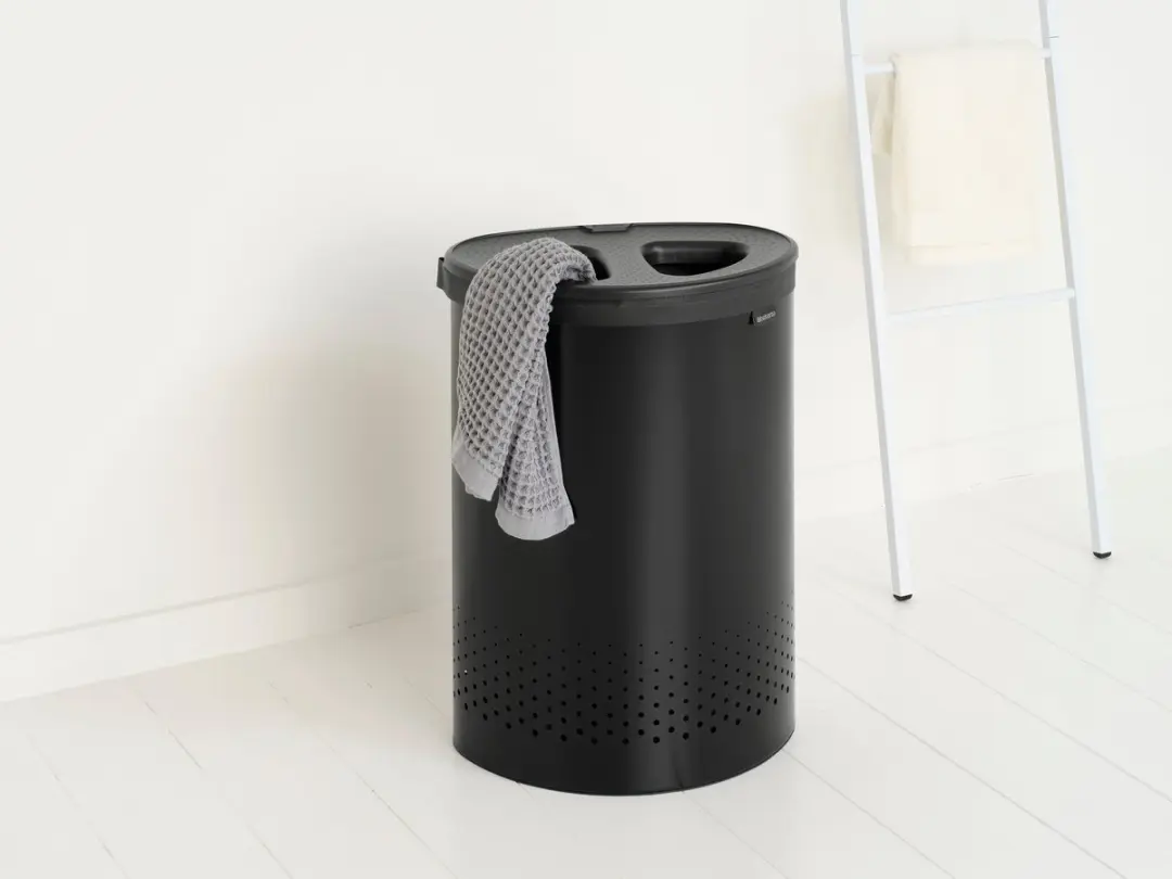 Brabantia Wasmand 242366 - 55L - 2 Vakken - Matt Black/Dark Grey