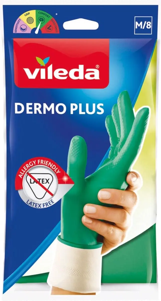 Vileda Dermo Plus Medium Handschoenen - 12 Stuks - Groen