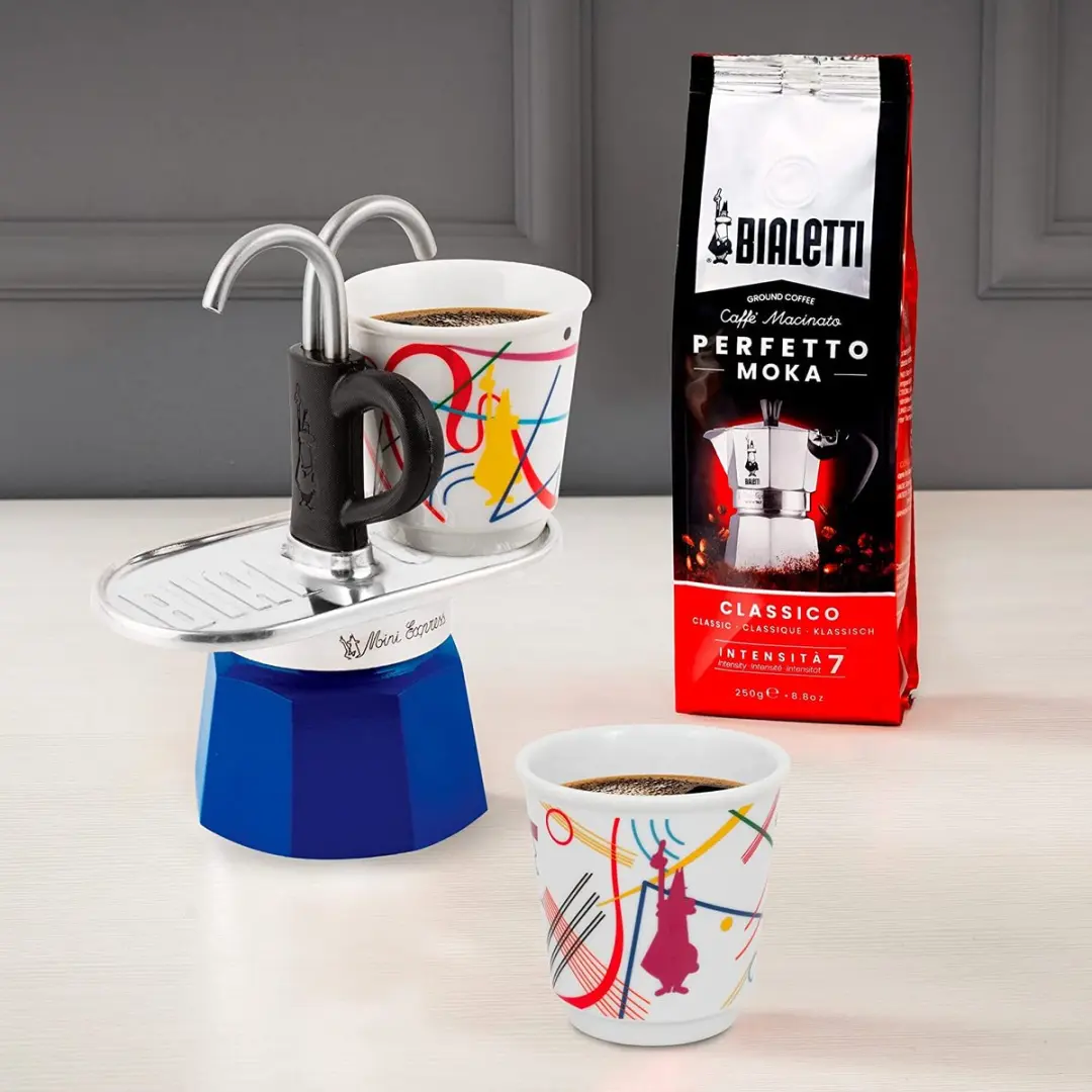 Bialetti Mini Express Kandinsky Set - 2 Kopjes Rood/Wit