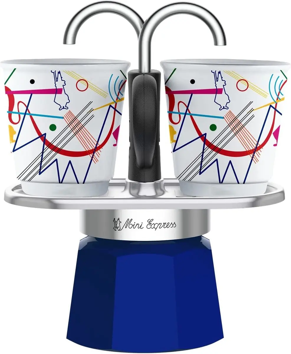 Bialetti Mini Express Kandinsky Set - 2 Kopjes Rood/Wit
