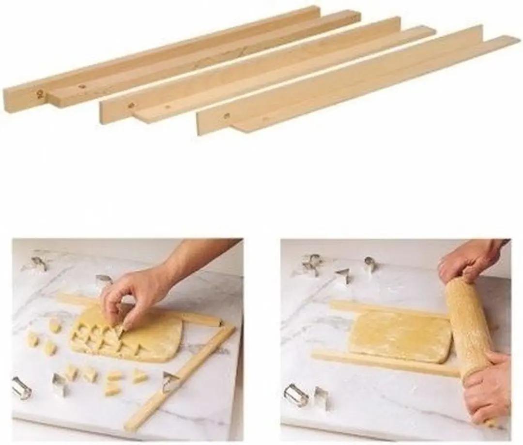 Patisse Latjes voor deeg uitrollen Set - 6 Stuks - Bruin