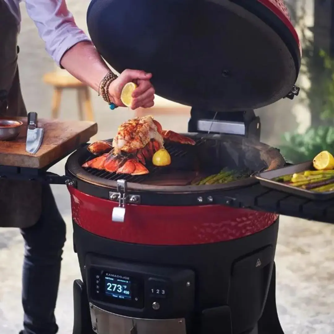 Kamado Joe Konnected Joe BBQ - 46cm Rood/Zwart