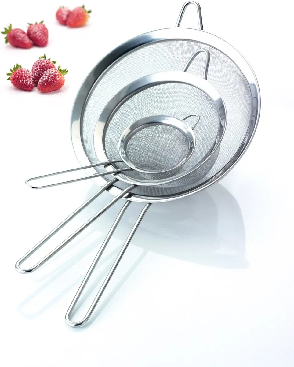 KitchenCraft Fijne Zeef Set 3 Stuks - Roestvrij Staal - afbeelding 2 van 2