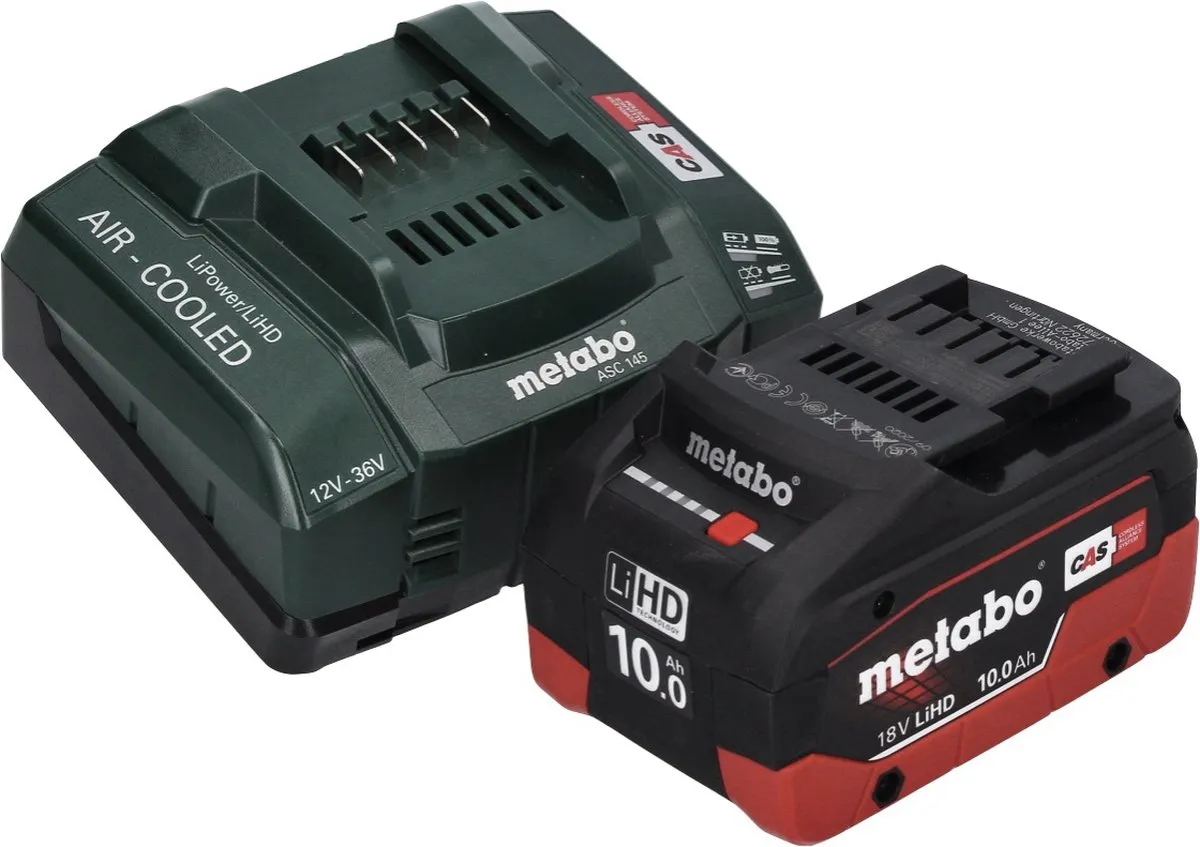 Metabo W 18 L BL 9-125 Haakse Slijper 125mm - 10,0Ah Accu + Oplader