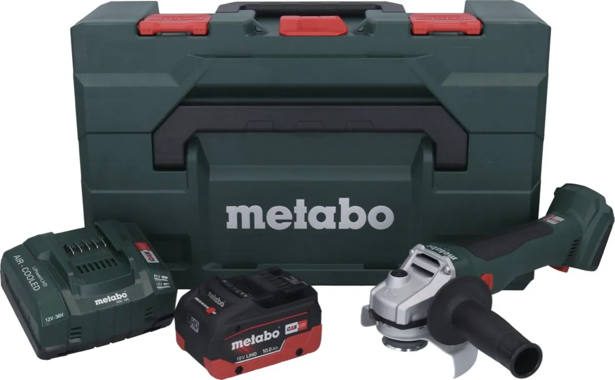 Metabo W 18 L BL 9-125 Haakse Slijper 125mm - 10,0Ah Accu + Oplader