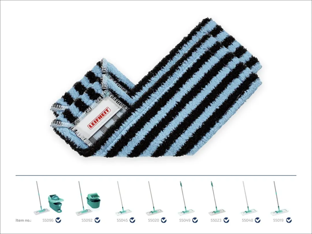 Leifheit Profi XL Vloerwisserovertrek 42cm - 2 Stuks - Blauw/Zwart