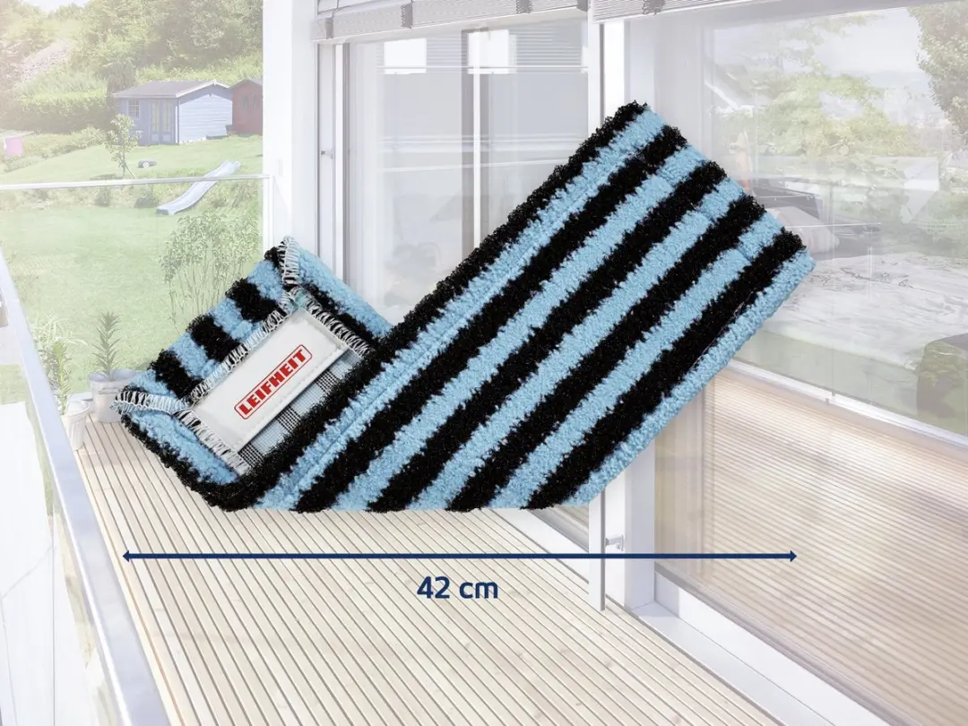 Leifheit Profi XL Vloerwisserovertrek 42cm - 2 Stuks - Blauw/Zwart