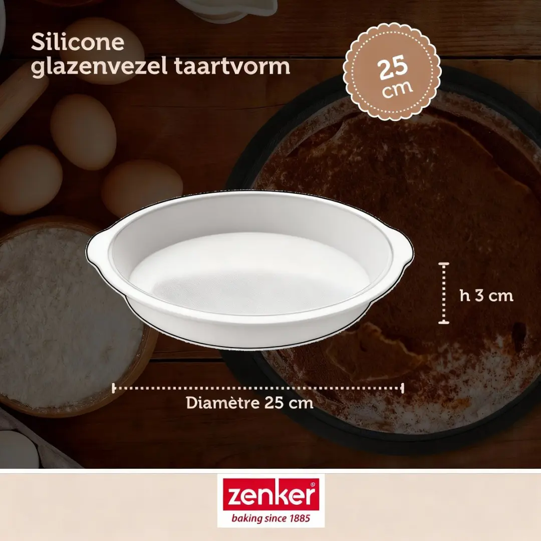Zenker Taartvorm 25cm - Glasvezelsilicone - Grijs/Zwart