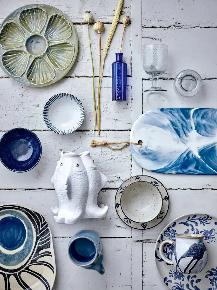 Bloomingville Aiden Snijplank Aardewerk - 35cm - Blauw