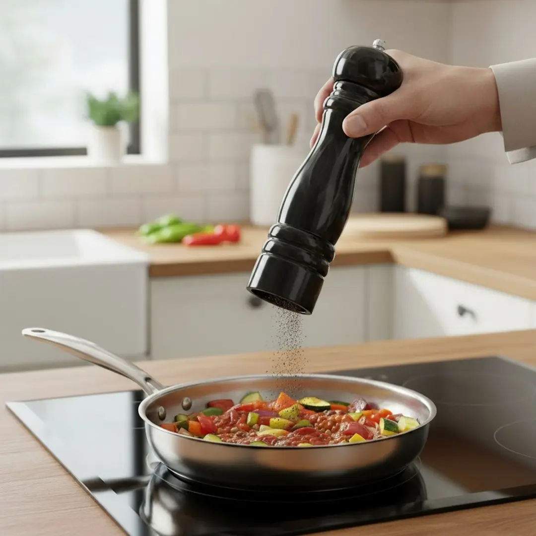 Cookinglife Pepermolen Rocca Zwart Glanzend 21.5cm