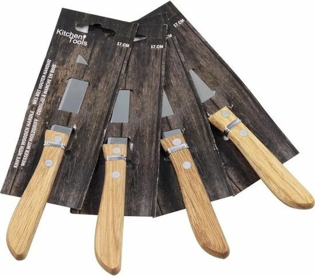 Svenska Living Aardappelschilmesje 17cm - Houten Handvat - Bruin