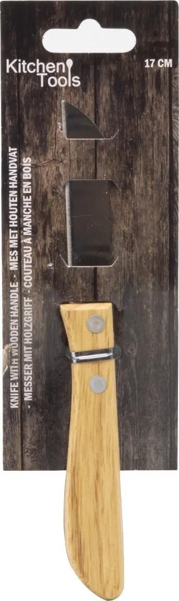 Svenska Living Aardappelschilmesje 17cm - Houten Handvat - Bruin
