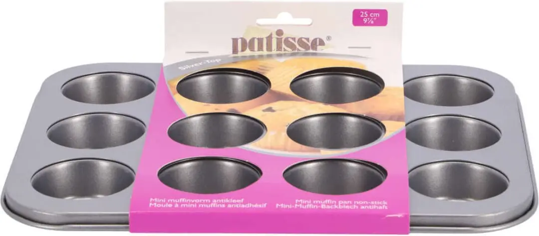 Patisse Mini Muffinvorm - 12 Muffins - Zilver/Grijs - afbeelding 6 van 6