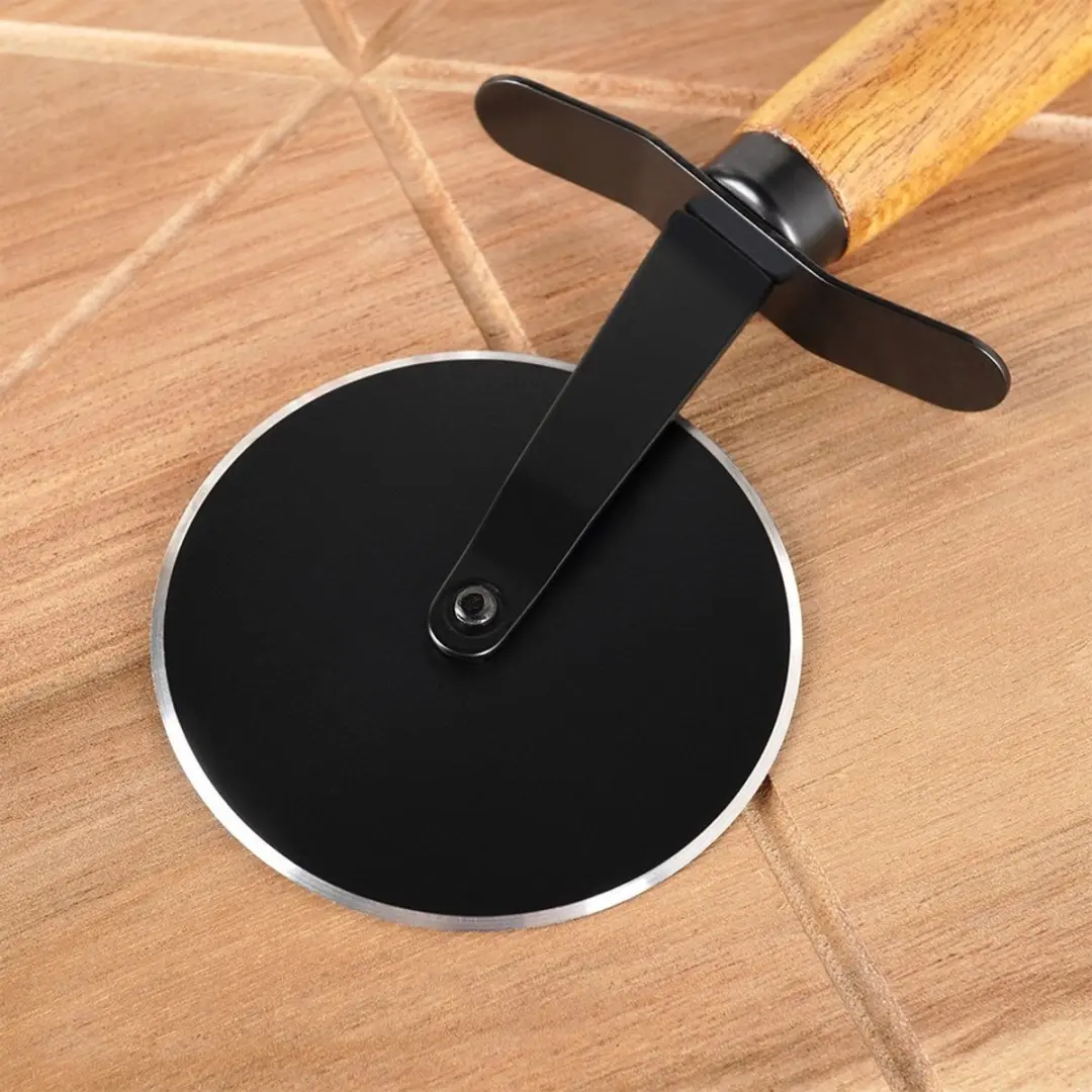 Excellent Houseware Pizza Snijplank met Pizzasnijder 30cm - Acacia