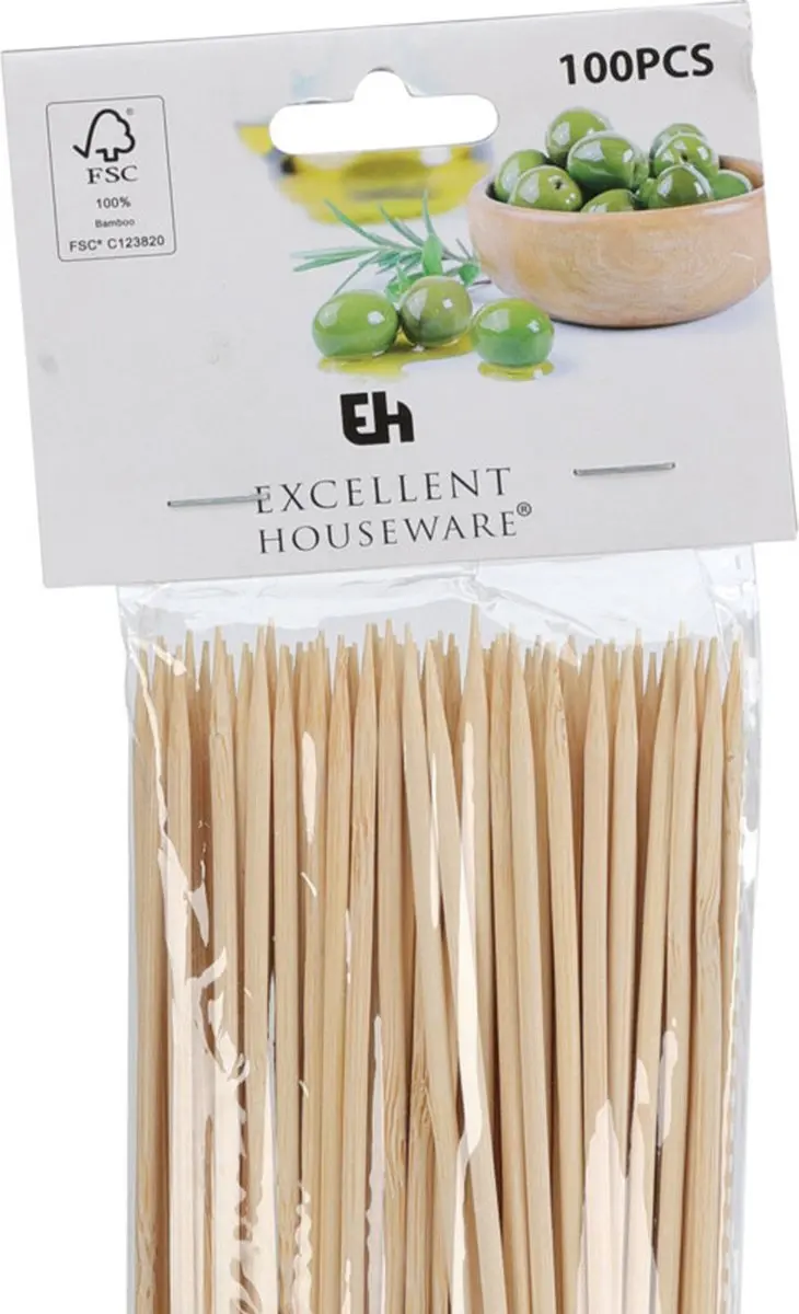 Excellent Houseware Sateprikkers Bamboe 200 Stuks - 25cm