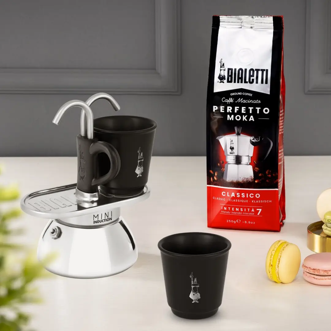 Bialetti Mini Express 2 Kops Inductie Espressomaker 9cm - Zilver