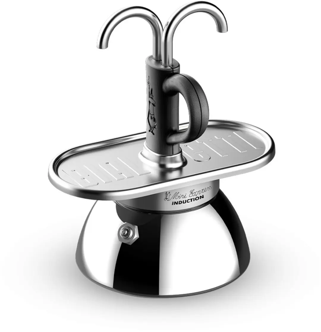 Bialetti Mini Express 2 Kops Inductie Espressomaker 9cm - Zilver - afbeelding 6 van 6