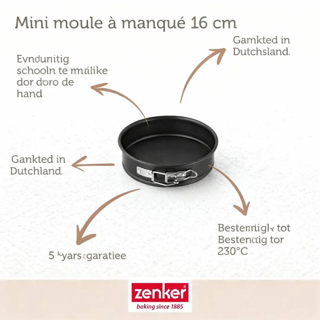 Zenker Bakkerset Mini Taartvorm 16cm - Zwart