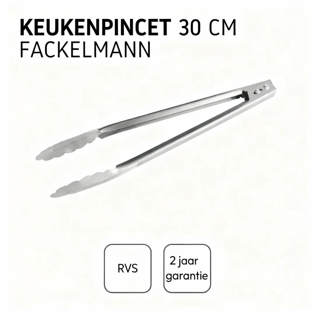 Fackelmann Multifunctionele Roestvrijstalen Tang 30cm - Grijs