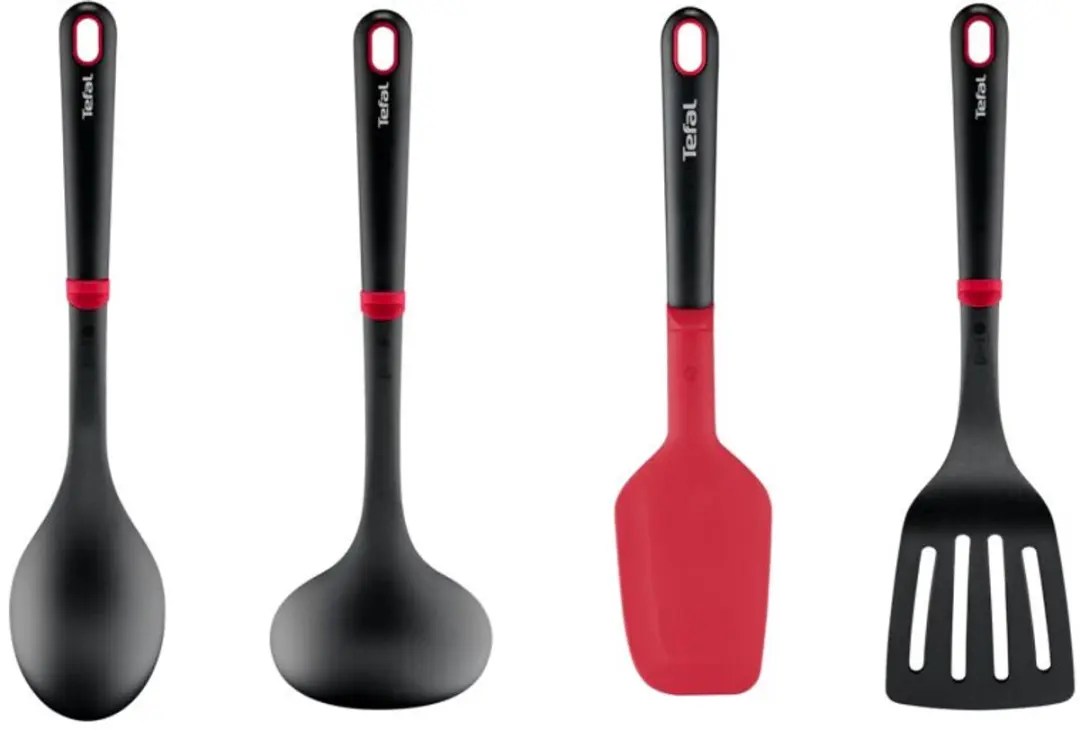 Tefal Ingenio Plus Spatel Set 4-delig - Rood/Zwart