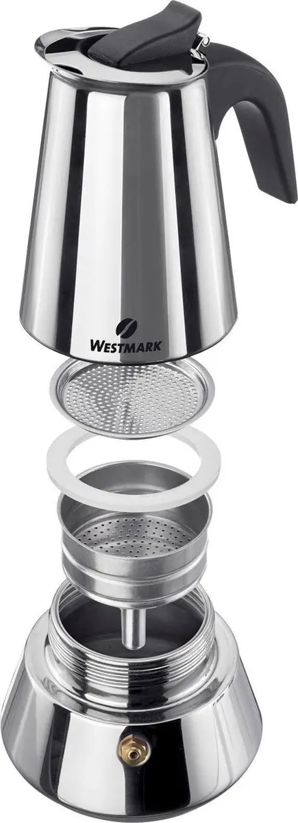 Westmark Brasilia Plus Italiaanse Espressokan 4-delig - Zilver