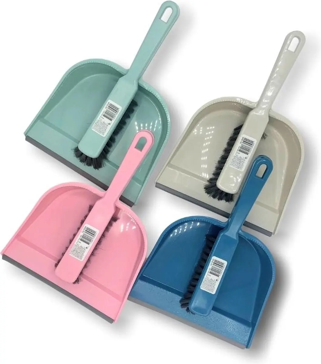 Excellent Houseware Stoffer en Blik Assorti - Roos