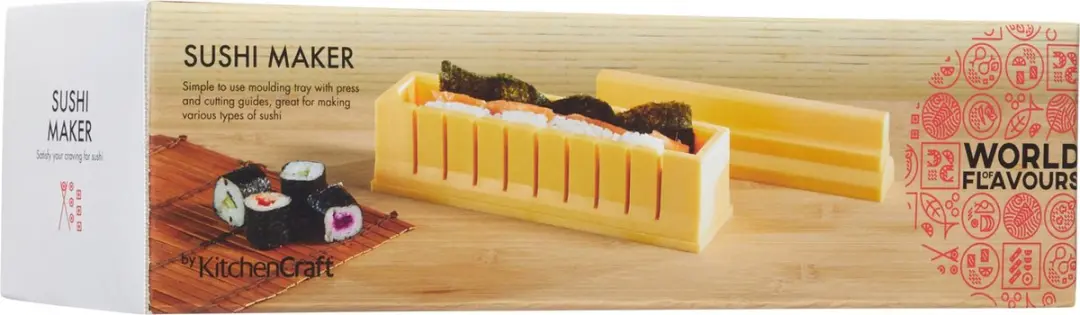 KitchenCraft Blue World of Flavours Sushi Set - Geel