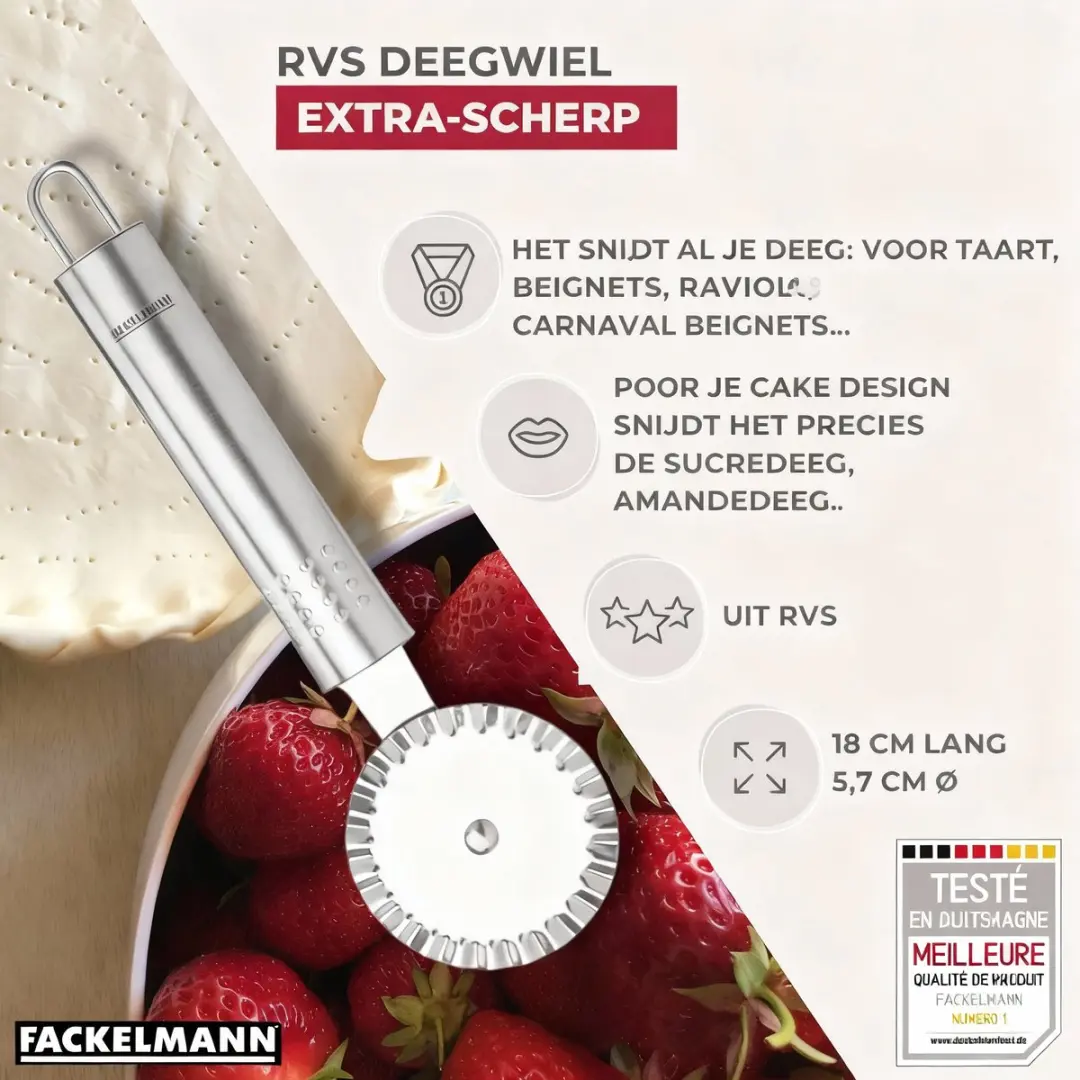 Fackelmann Deegsnijwiel 18cm - Grijs