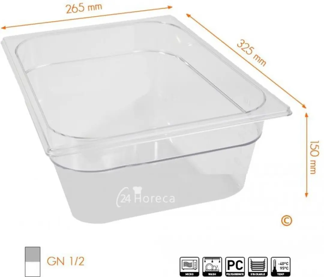 HENDI Gastronorm Container 861417 - 9,5L Transparant - afbeelding 6 van 6