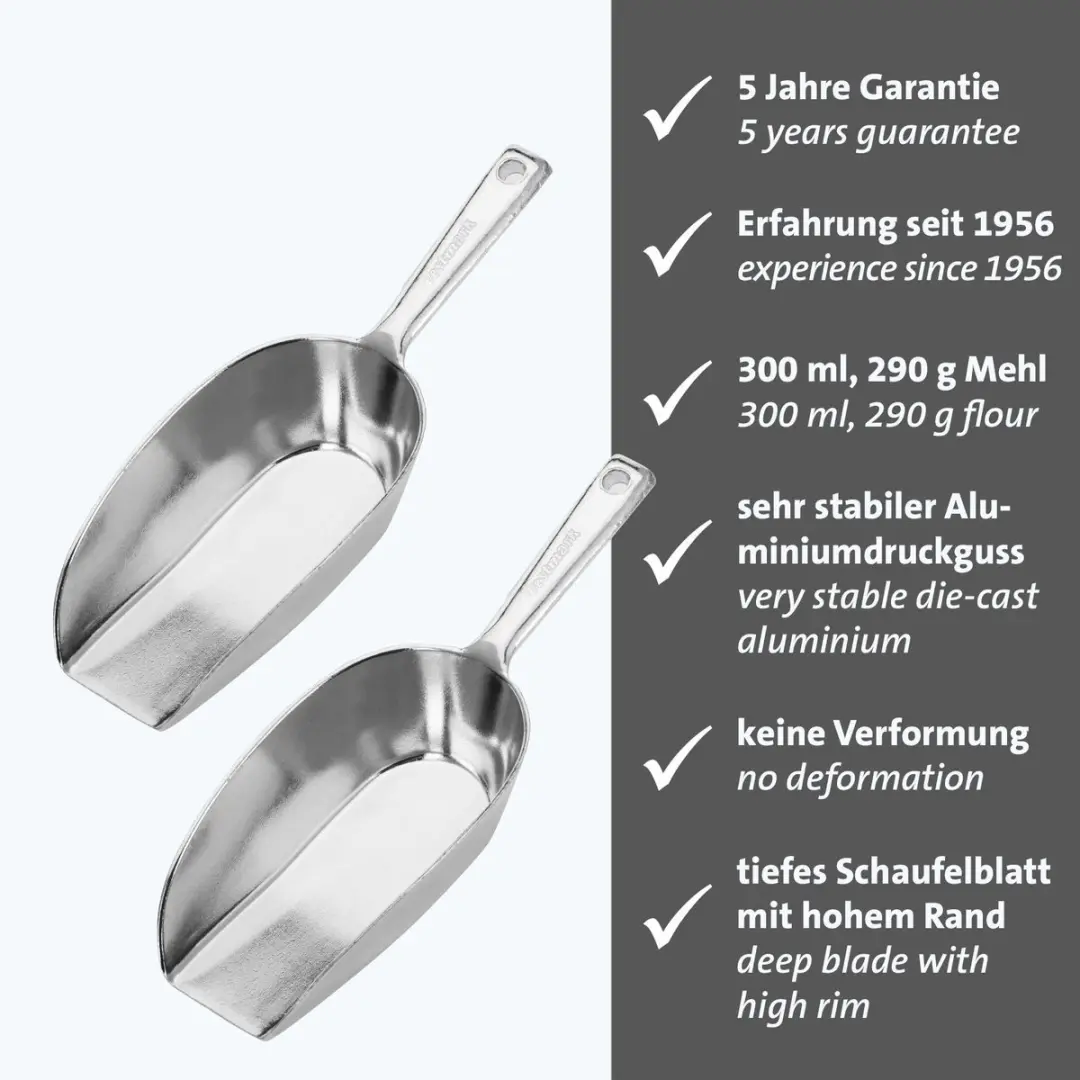 Westmark 2 Bak/Weeg/Vulscheppen 300ml - Aluminium - Zilver
