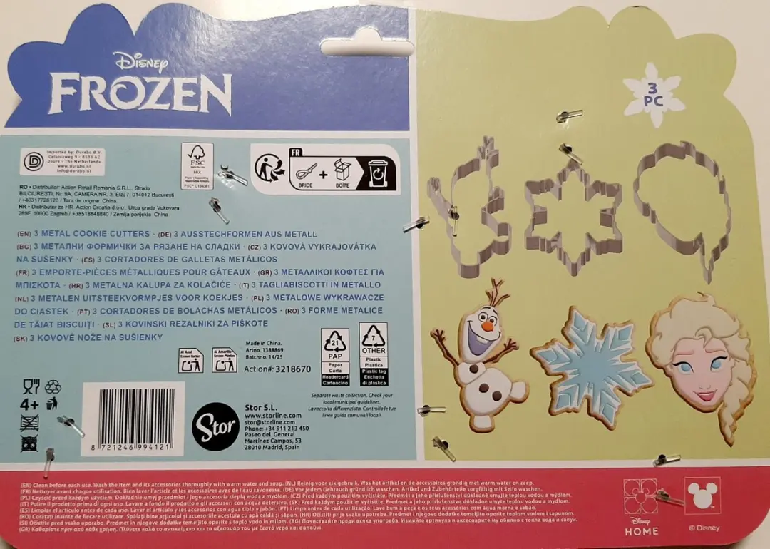 Disney Frozen Koekvormen Olaf/Elsa - 3 Stuks - RVS