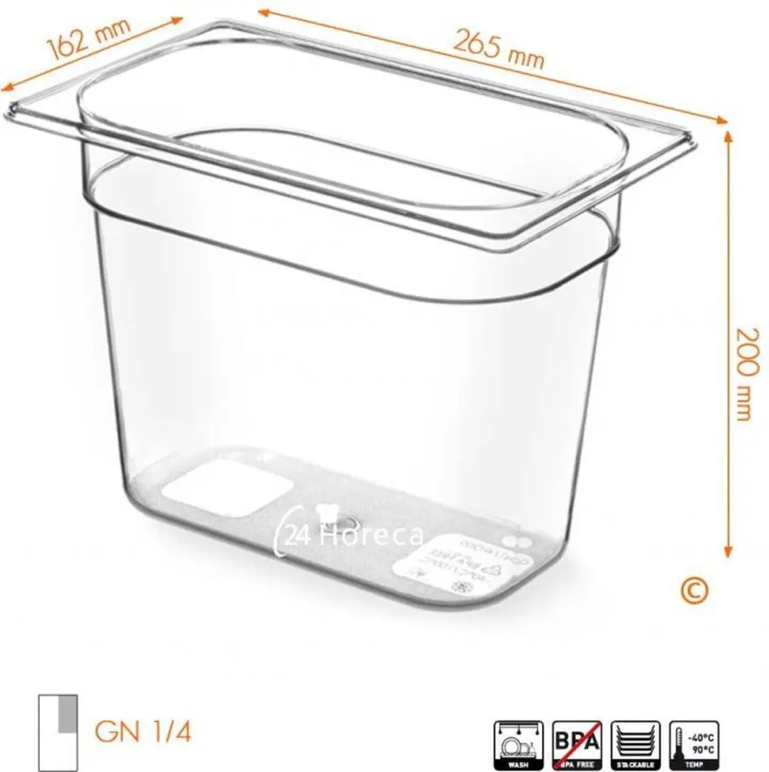 HENDI GN-Container 1/4 5,5L - Tritan - BPA-vrij
