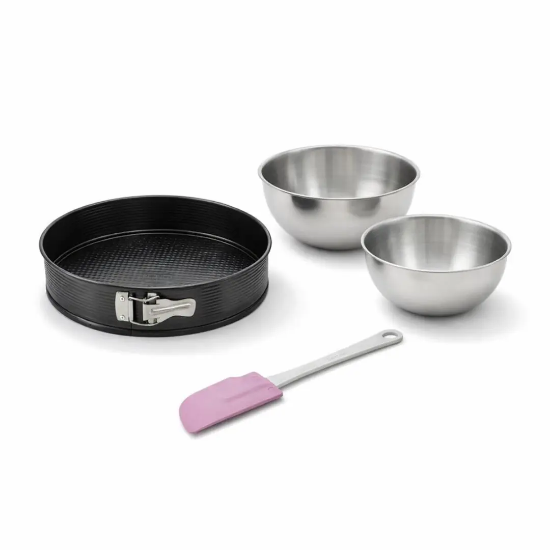 Zenker Set Springvorm 28cm + Spatel + 2 Mengkommen RVS - Grijs
