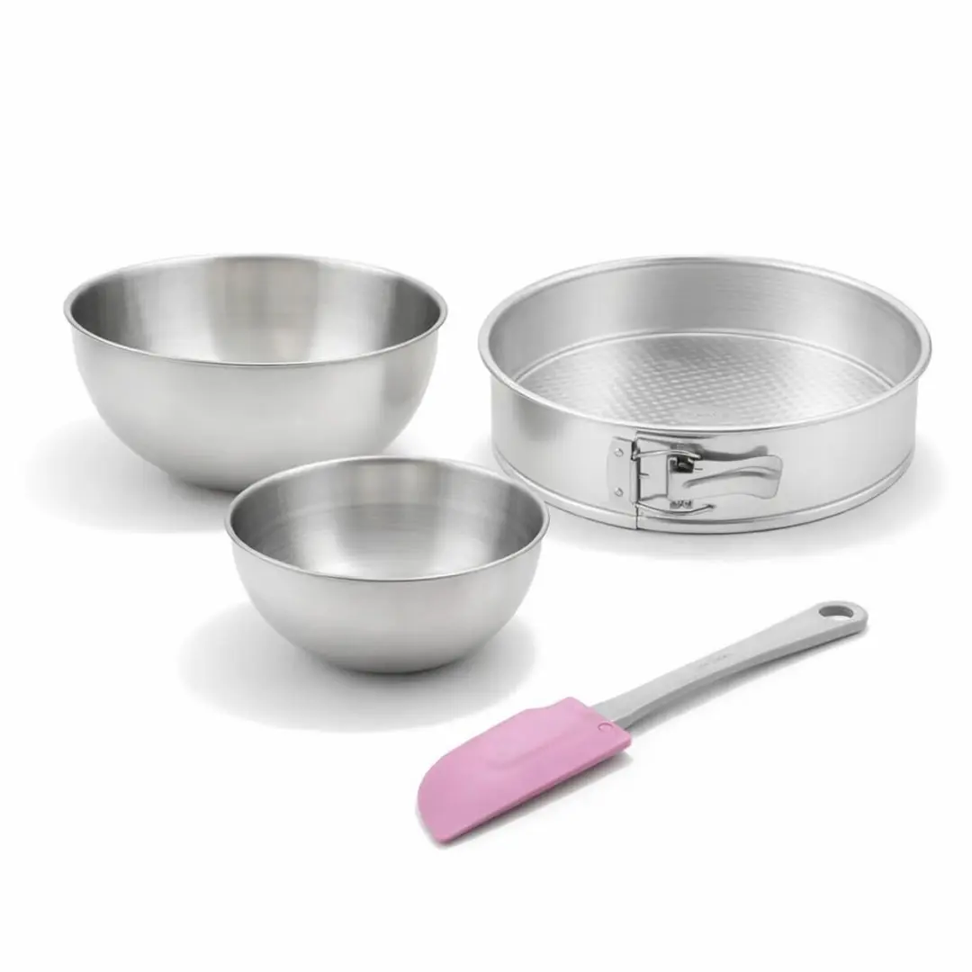 Zenker Set Springvorm 28cm + Spatel + 2 Mengkommen RVS - Grijs