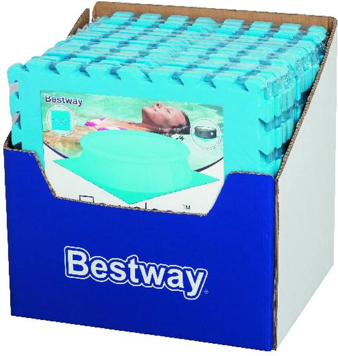 Bestway Bodembeschermers 50x50cm - 8 Stuks - 4mm Blauw