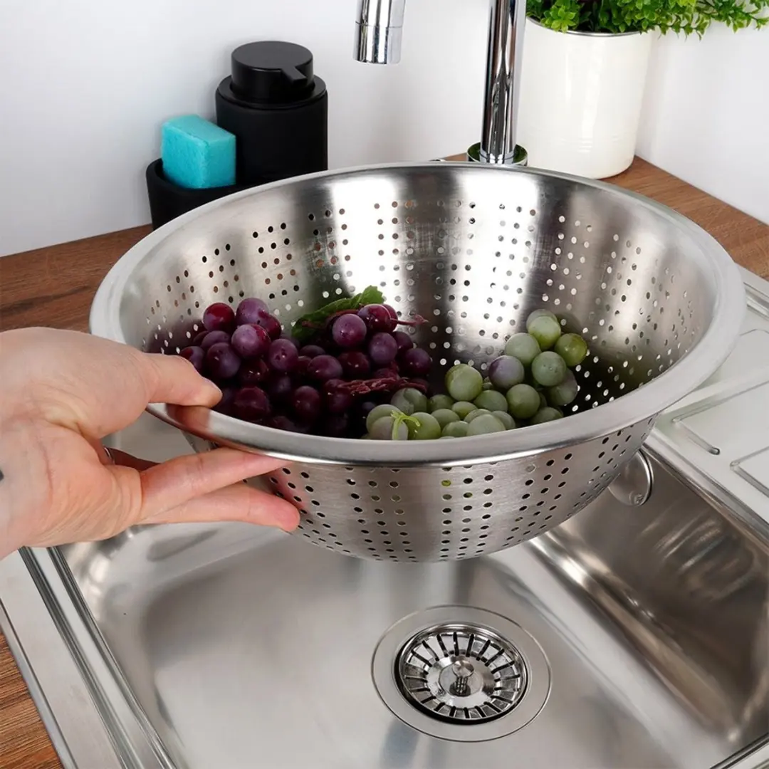 Excellent Houseware RVS Vergiet 28cm - Zilver