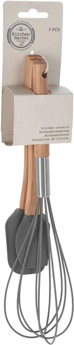 Excellent Houseware Beslagspatelset 3-delig - Beukenhout 32,5 cm