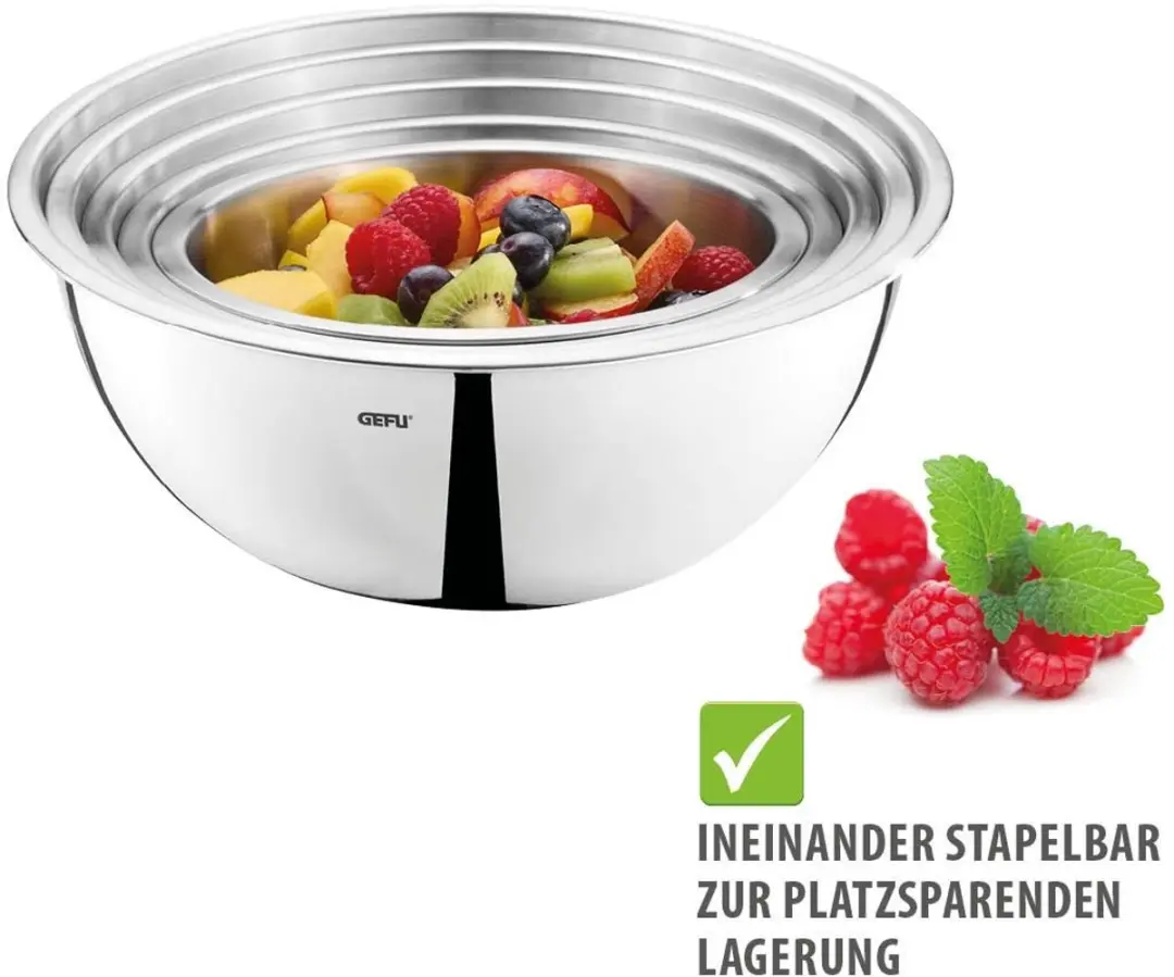 GEFU RVS Mengkommen Set 5 Stuks - Ø24cm - 3,5L
