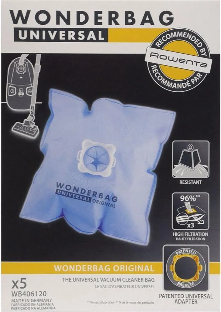 Rowenta Wonderbag WB406120 Stofzuigerzakken - 5 Stuks