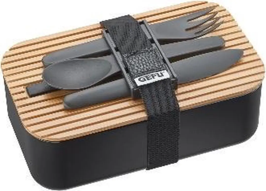 GEFU MOVE Lunchbox RVS 1,2L - 2 Vakken - Zwart