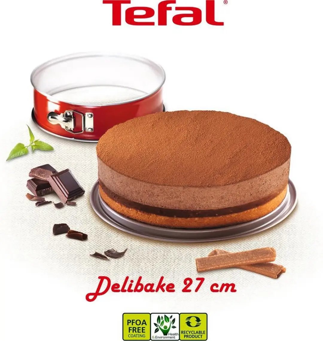 Tefal Delibake Springvorm 27cm - Rood - 2 Stuks - afbeelding 2 van 3