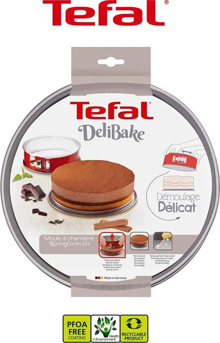 Tefal Delibake Springvorm 27cm - Rood - 2 Stuks - afbeelding 3 van 3
