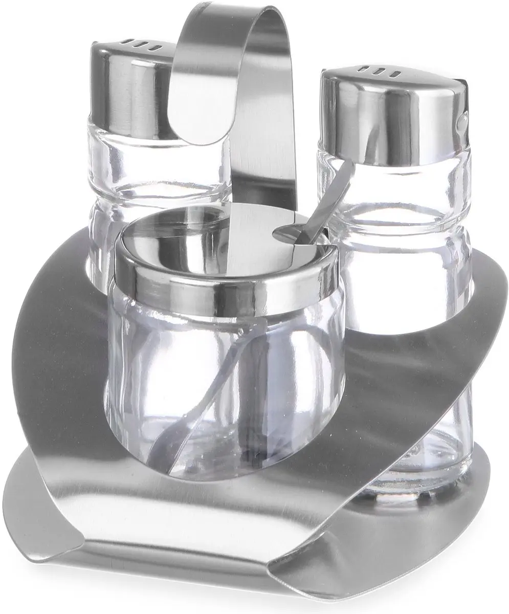 Hendi Menage 3-delig 465332 - Peper/Zout/Mosterd - Zilver