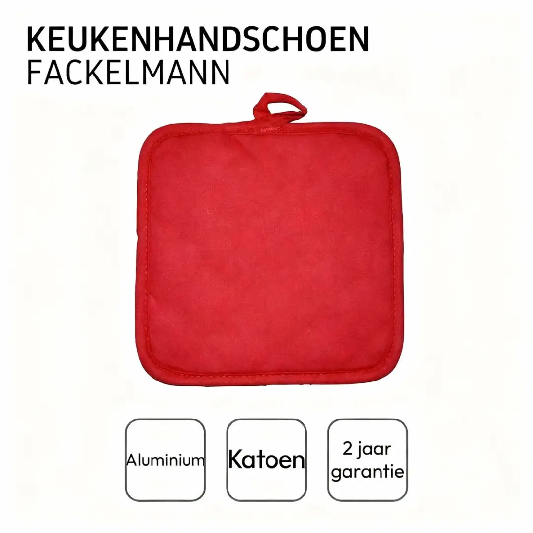 Fackelmann Aluminium Ovenwant - Grijs/Rood