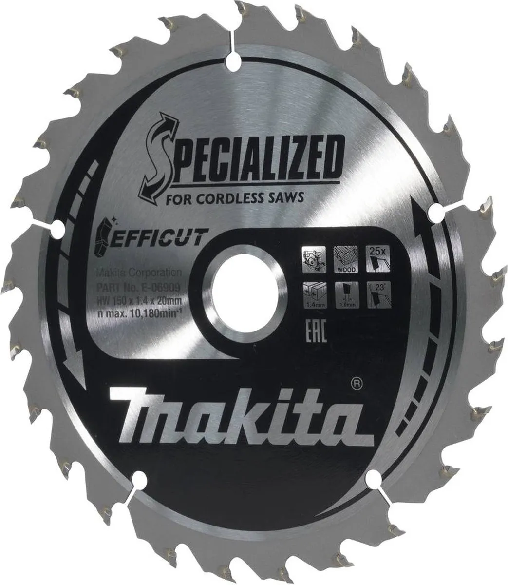 Makita E-06909 Cirkelzaagblad 150x20x1.4mm Metaal - 25 Tanden