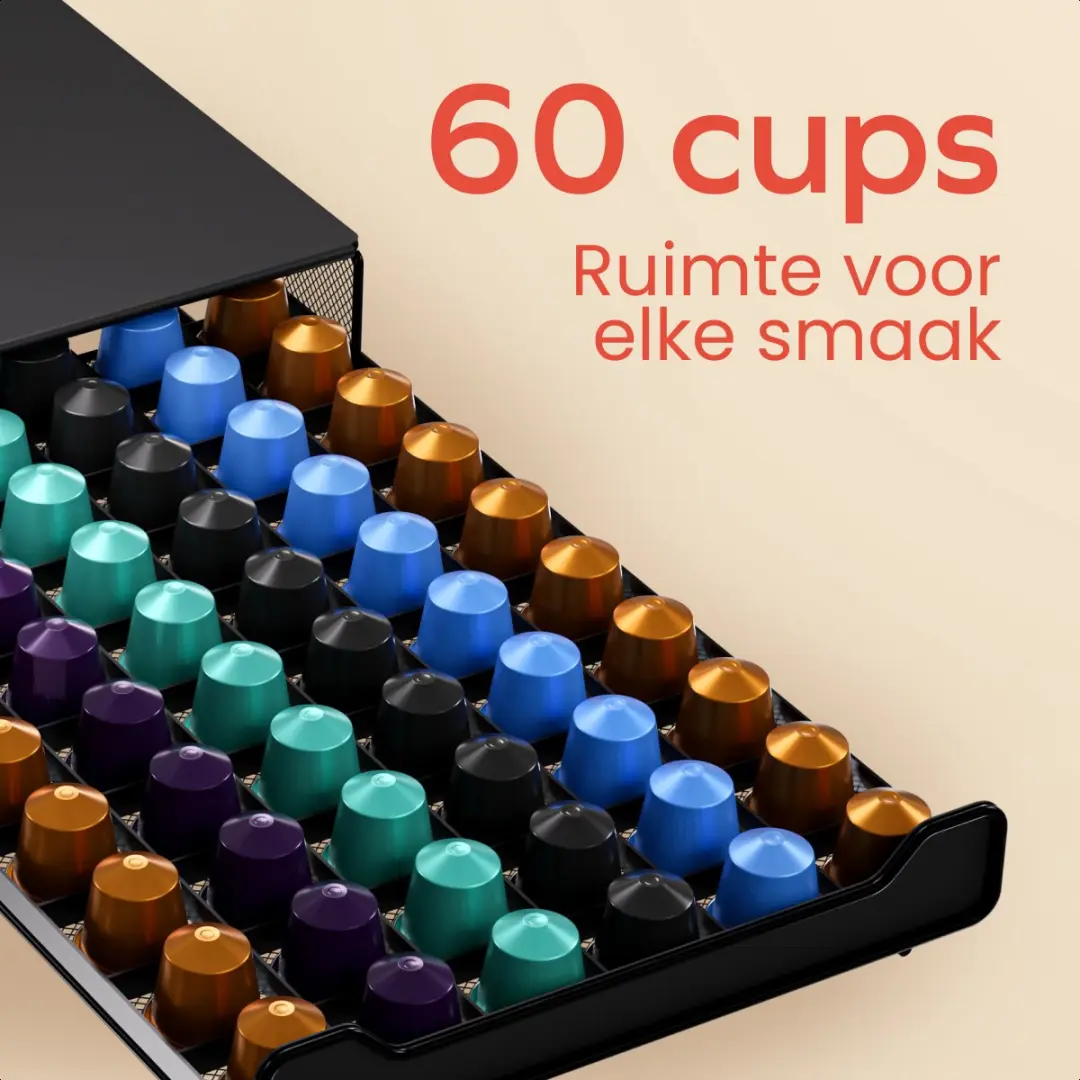 KitchenBrothers KB1000652 Capsulehouder Nespresso - 60 Cups - Zwart