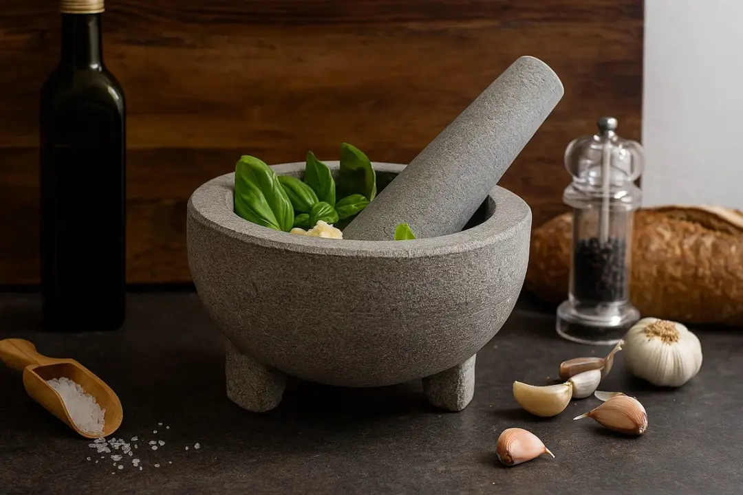 Cookinglife Vijzel op voet Organic Graniet 14.5cm - Grijs