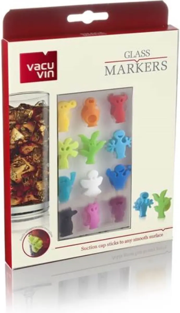 VacuVin Glasmarkers Party People - Set van 12