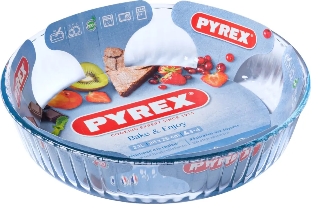 PYREX Hoge Taartvorm 26cm - Transparant