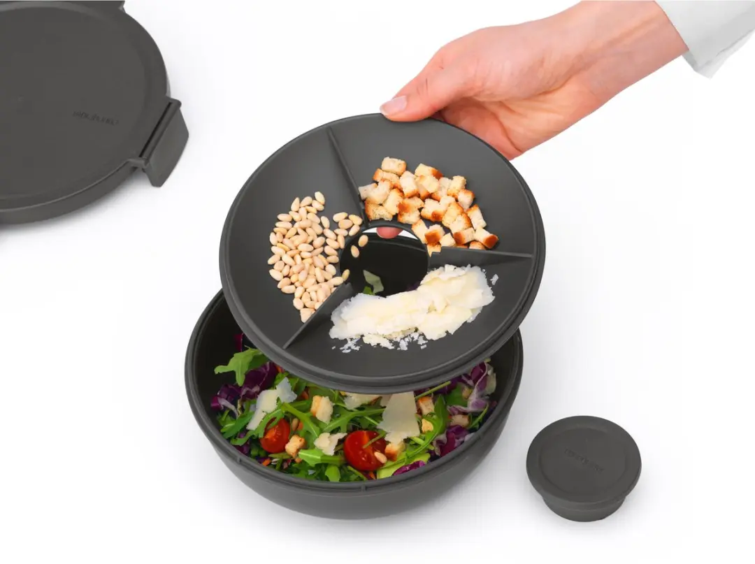 Brabantia Make & Take Salade Lunchbox & Bestekset 3-delig - Dark Grey - afbeelding 6 van 6
